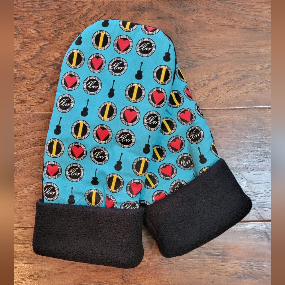 Elvis Presley Fleece Fabric Women's Winter Mittens